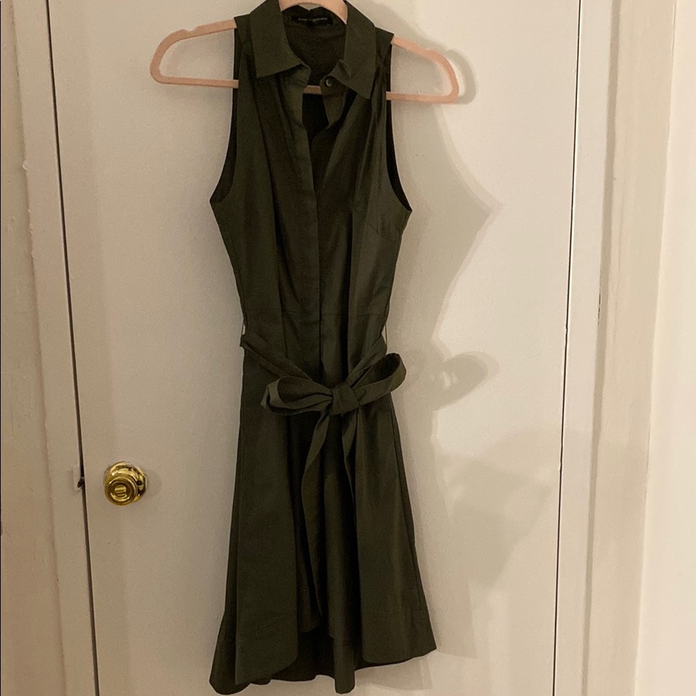 Banana Republic Green Collared Sleeveless Mini Dress
